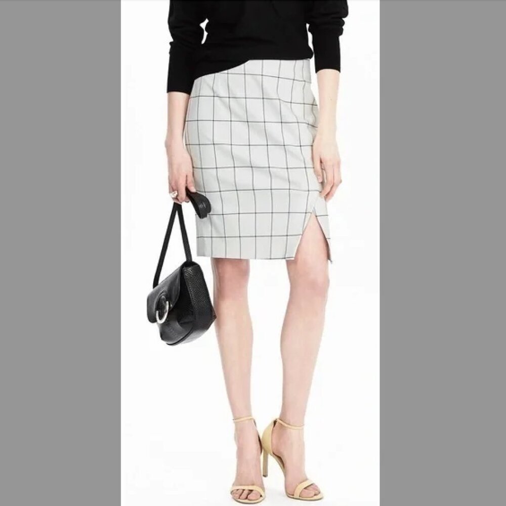 Banana Republic Windowpane Pencil Skirt NWT